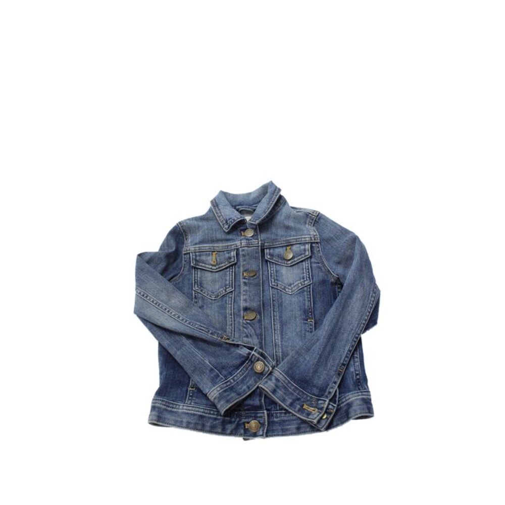 Crewcuts Childrens Girls Jean Button Down Jacket Blue Cotton Size 6-7